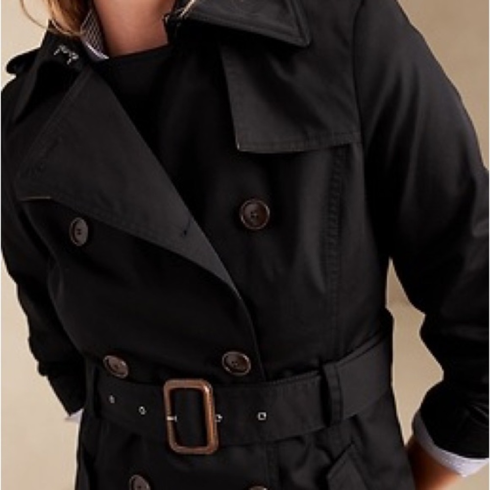 SOLD | Black Trench Coat Banana Republic